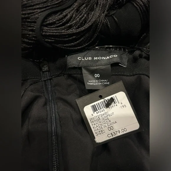 Club Monaco NWT Dressy Fringe Jumpsuit Size 00 XS - Picture 8 of 8